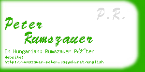 peter rumszauer business card